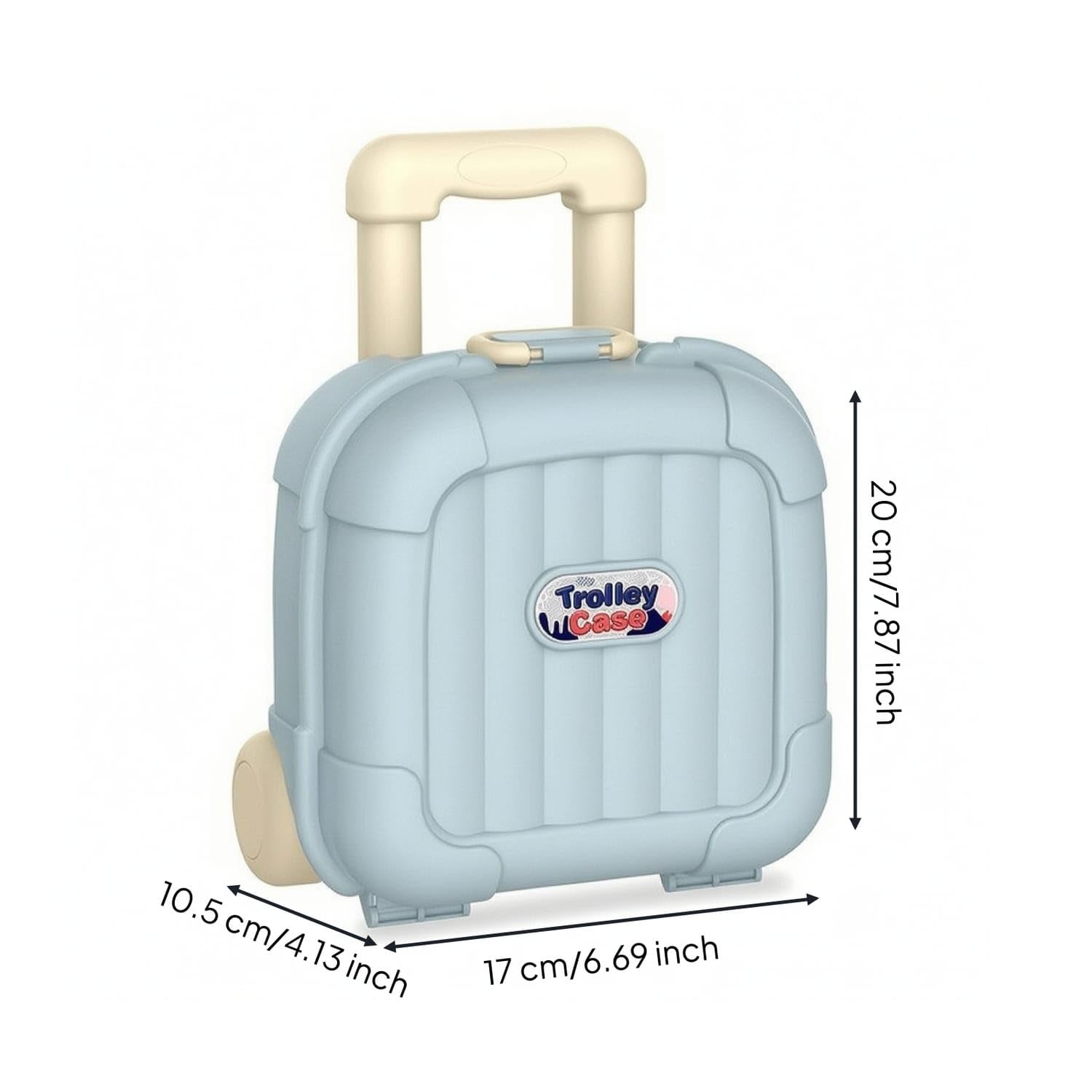 21158 Hard-Shell Suitcase Storage Box Wheeled Toy Storage Box with Wheels Portable Toy Chest with Wheels Sturdy for Children, Toddlers, Playroom, Bedroom