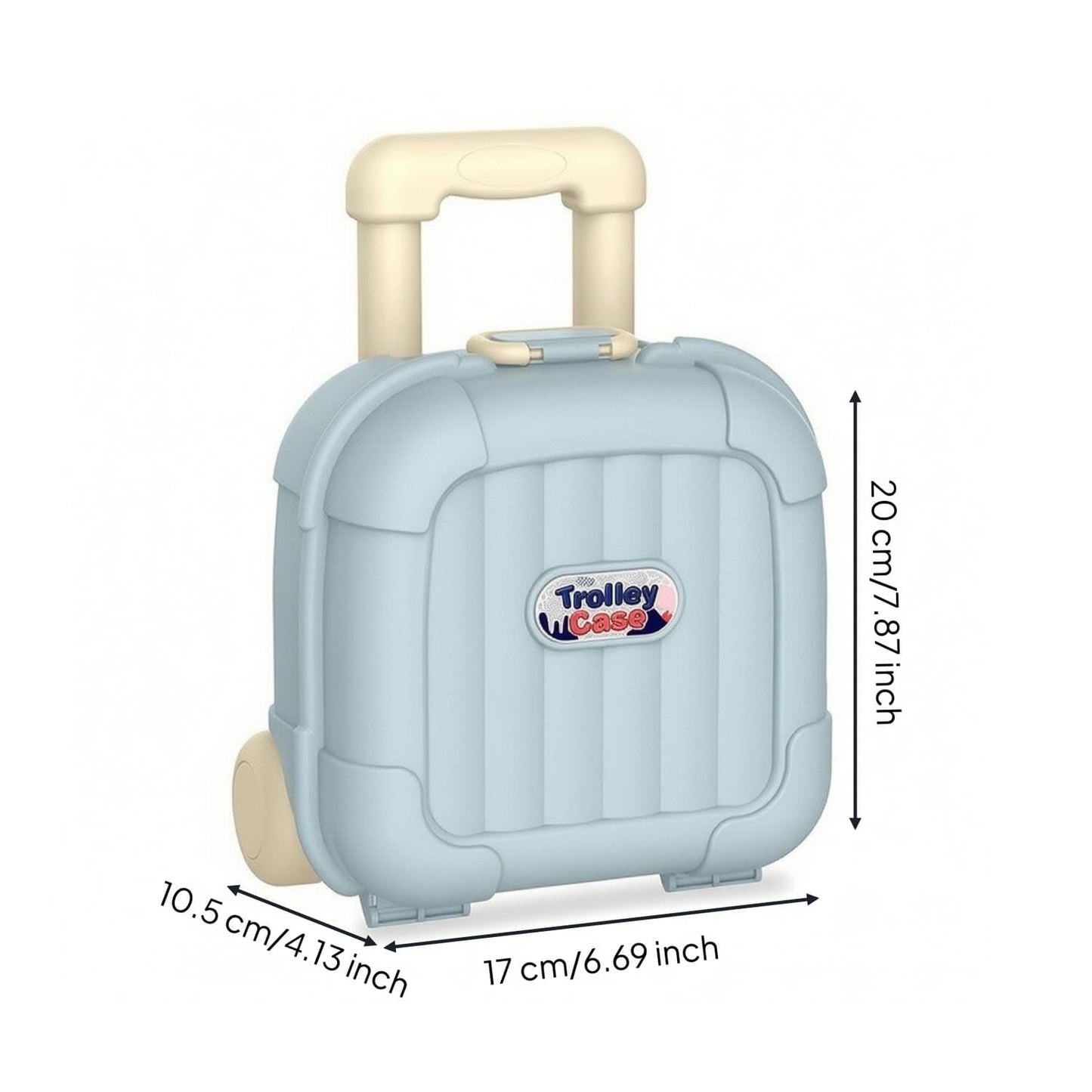 21158 Hard-Shell Suitcase Storage Box Wheeled Toy Storage Box with Wheels Portable Toy Chest with Wheels Sturdy for Children, Toddlers, Playroom, Bedroom