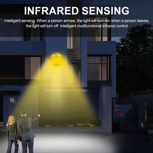 JL-T88 Solar Induction Wall Lights, Solar Induction Wall Lights, Motion Sensor Warning Light, 5 Modes Security Light with Mount, Lighting Fixture