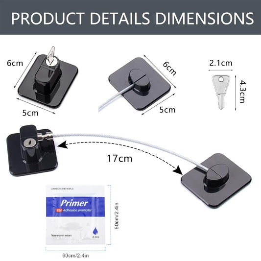 10817 Refrigerator Lock Freezer Door Lock Cabinet Lock (Black)