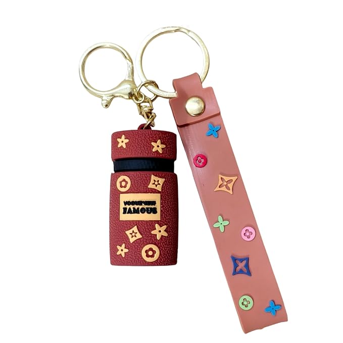 20395 Silicone Keychain Bag Charm with Wrist Strap, Waterproof Cylinder Design {Random Color}