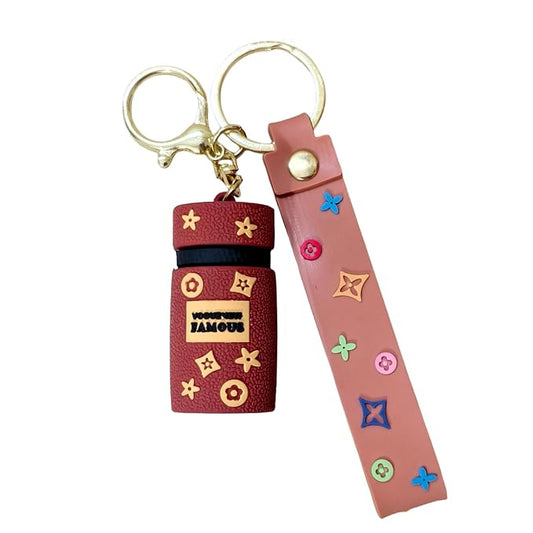 20395 Silicone Keychain Bag Charm with Wrist Strap, Waterproof Cylinder Design {Random Color}