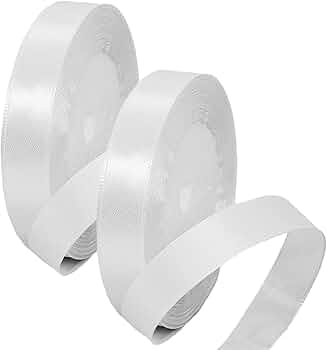 7501 ( 10 pcs ) 1/2 Inch.white Satten Ribbon