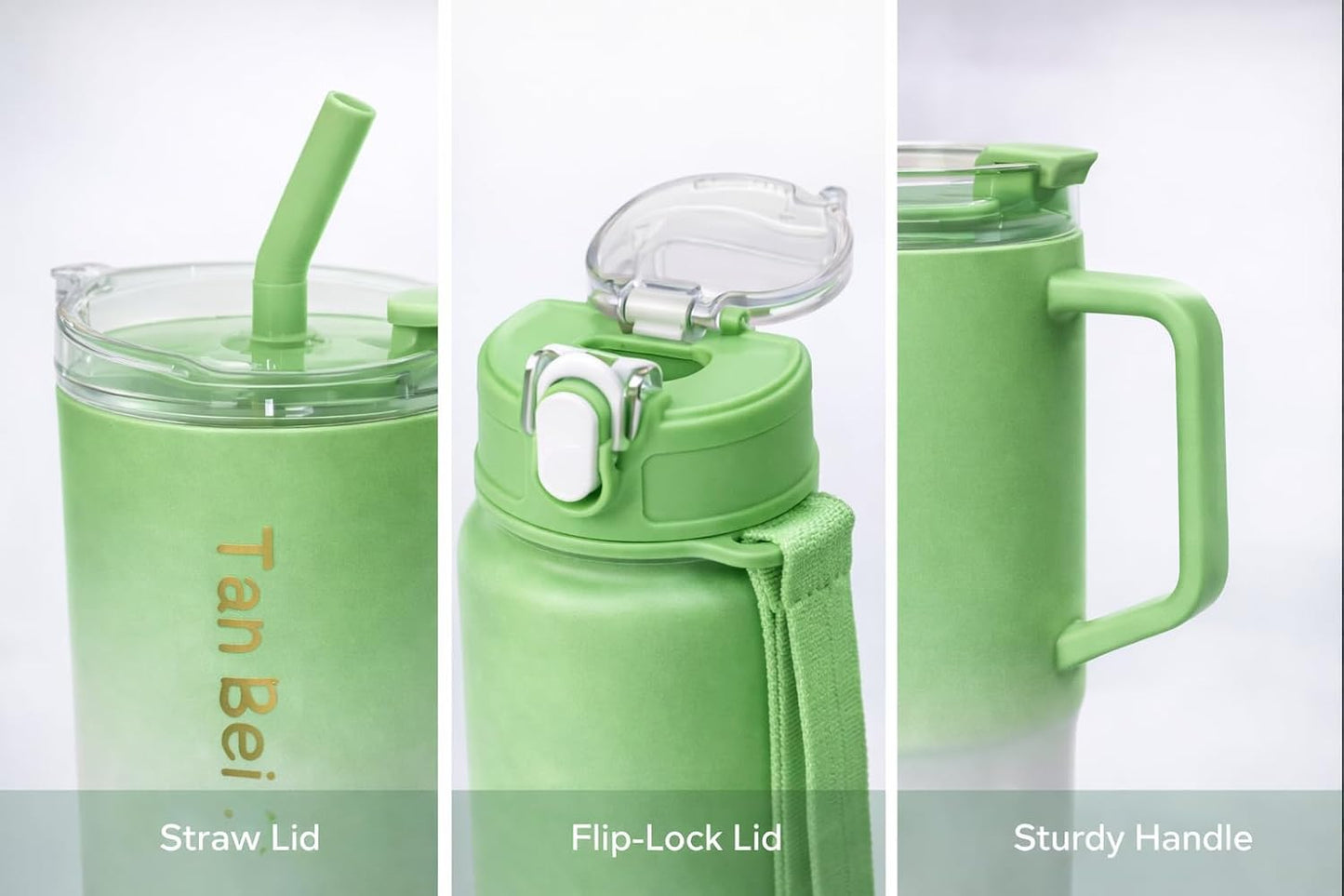 20975 Tumbler Bottle with Handle & Lid, 2 Straws with Straw Cap – Leakproof Sipper Bottle with Straw Kids Water Bottle for School & Travel {Multicolor}
