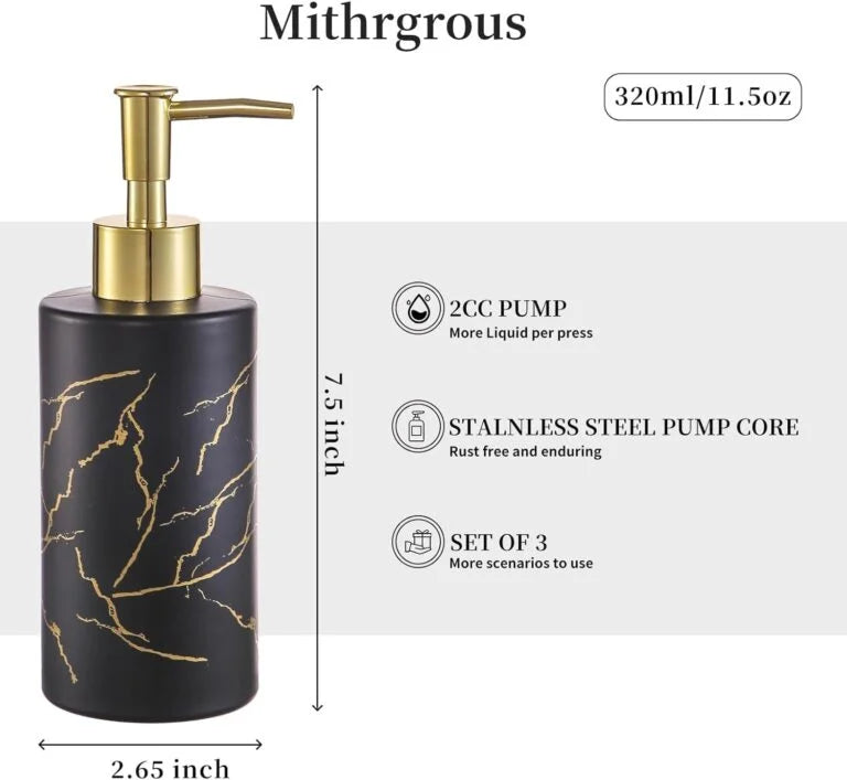 11134 Stylish Glass Round Shape Design Handwash Liquid Soap Shampoo Liquid Shower Gel Dispenser for Home & Kitchen {Multicolour}