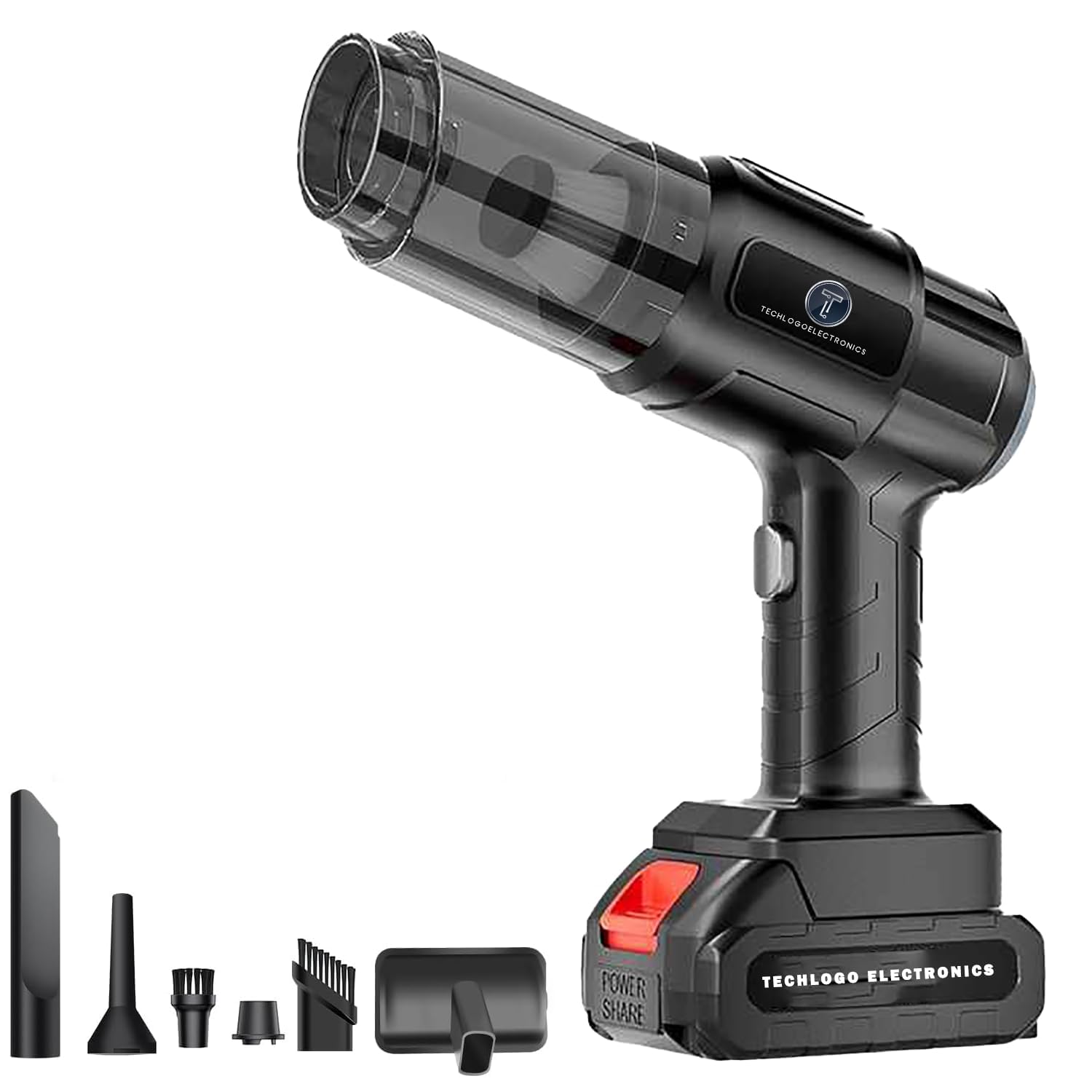 10405 Handheld Car Vacuum Wireless, Portable Vacuum Cleaner with 21000pa High Power Suction, Two Batteries Long Endurance