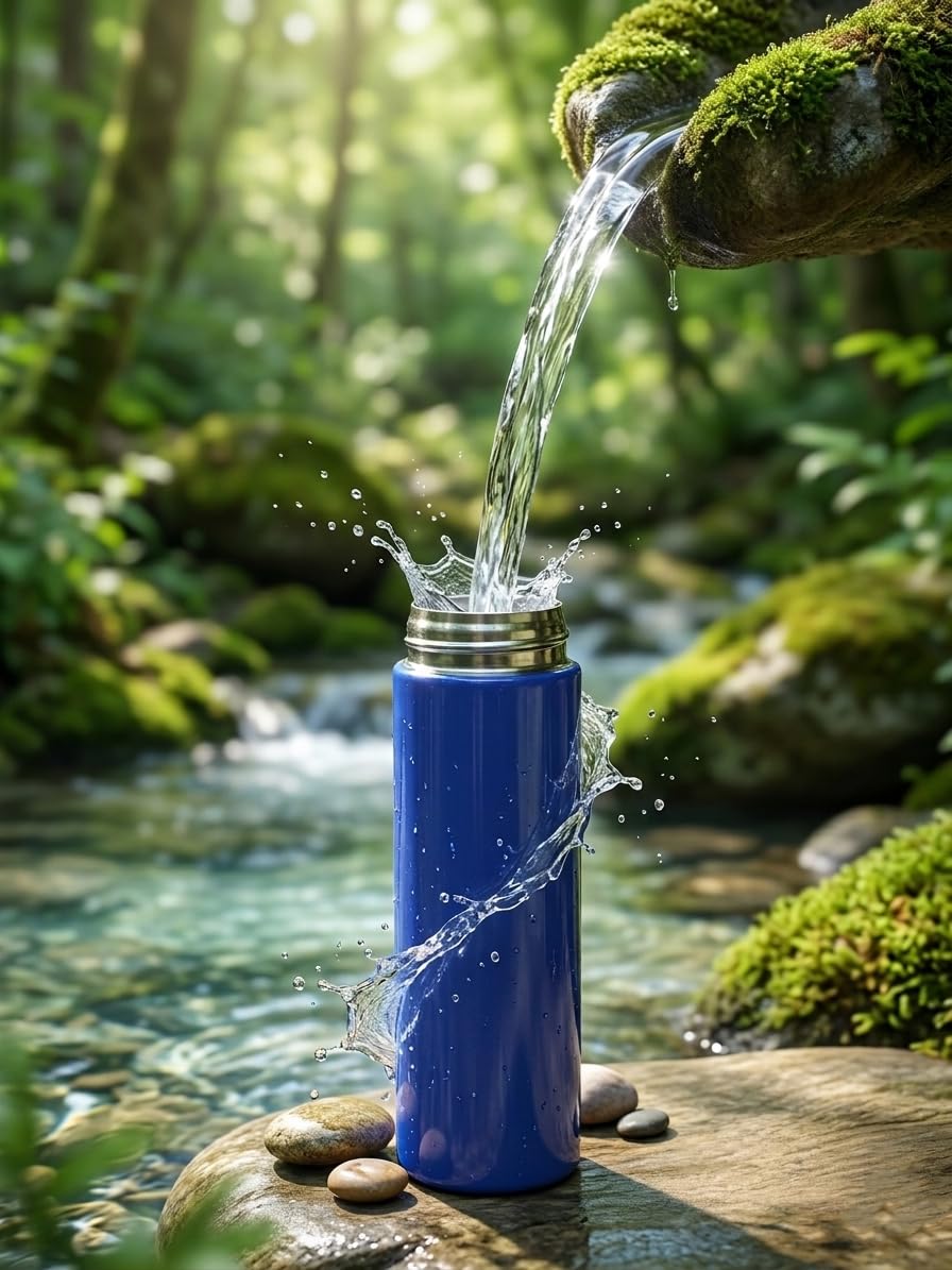 20727 Elegant Design 500ML Stainless Steel Insulated Hot Cold Drinks Beverages Portable Water Bottle {Random Color}