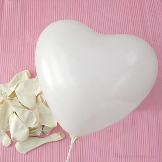 10278 – (50 pcs) White Heart Shape Balloons