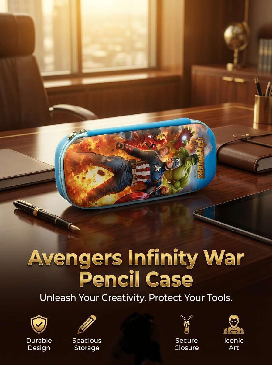 1881543 Avengers 3D Pencil Pouch | School Pencil Case for Kids | Pen-Pencil Box for Kids | Geometry Box
