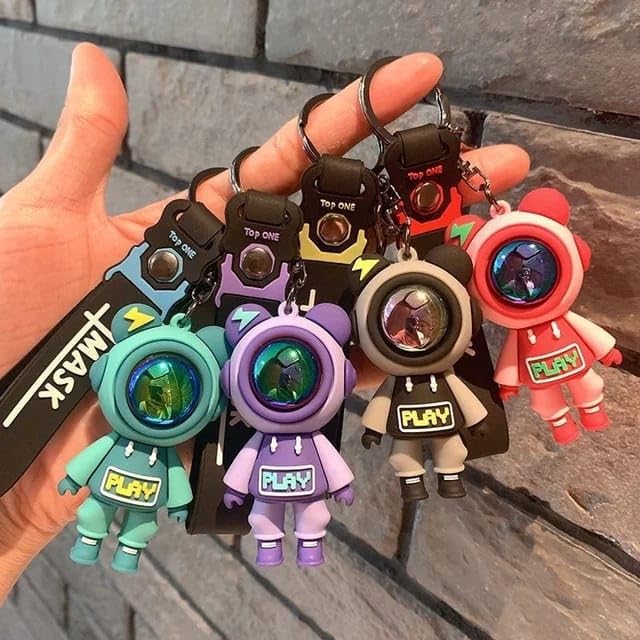 20389 Astronaut Space 3D Silicone Rubber Keychain with amazing belt or ribbon