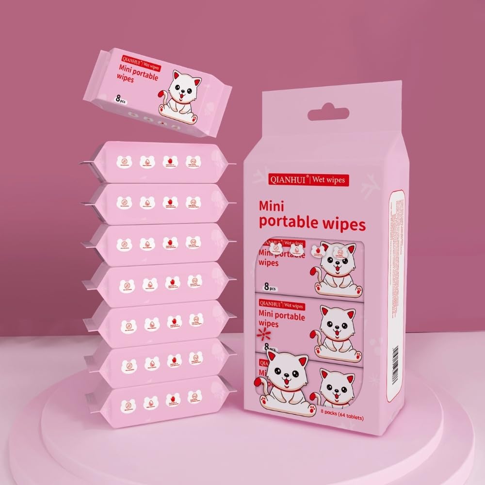 20348 Mini Portable Disposable Baby Wipes Water Wipes Baby Skin Care Wet Tissue 64 Wipes