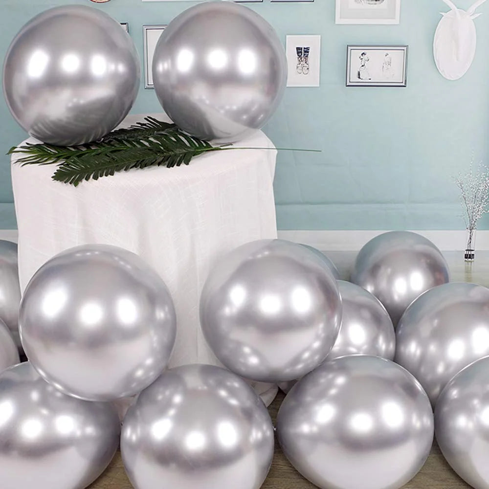2034 (50 Pcs) Silver Metallic Balloons