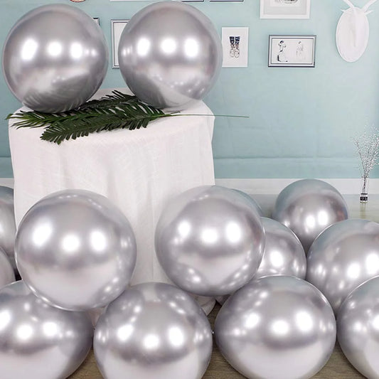 2034 (50 Pcs) Silver Metallic Balloons