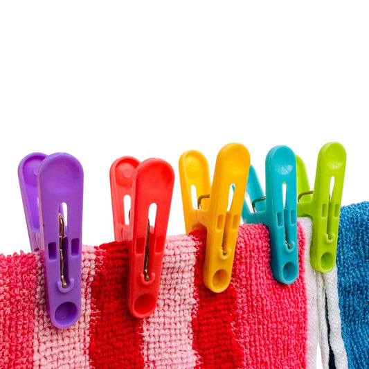YW-908 (Pack of 50) Cloth Clips for Drying Clothes - Dress Clips - Multipurpose Clothes Pins - Clips for Clothes Drying, Hanging, and Organizing Rainbow Clip