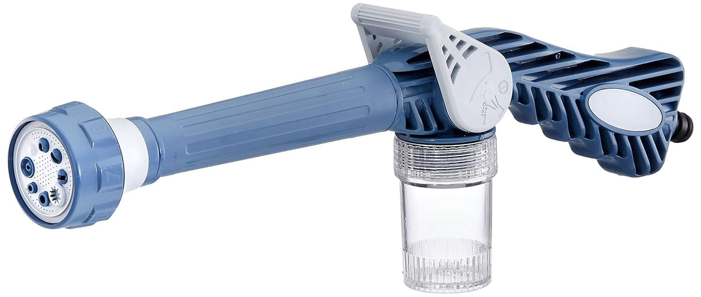 10406 8-in-1 Turbo Water Spray Gun (Blue) | Multi-Function Adjustable Water Hose Nozzle for Car, Garden & Home Use