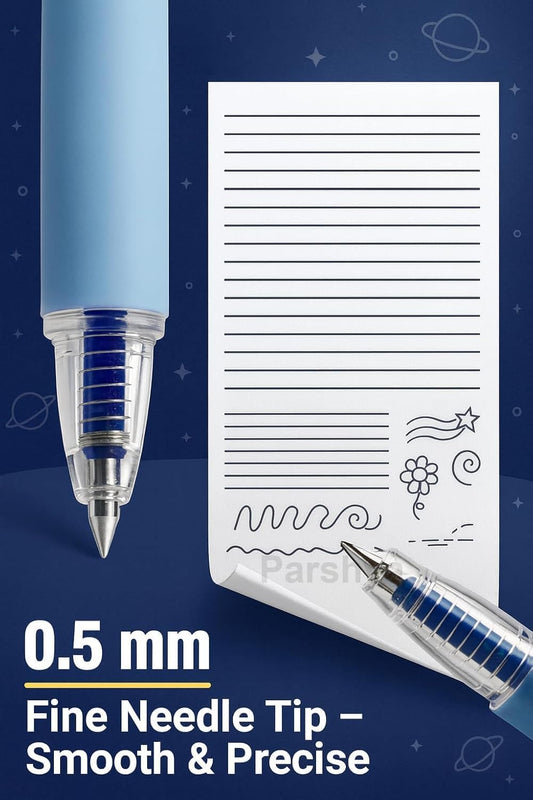 CK-PE-14 {12 Pcs} Planet Space Erasable Gel Pen Set 0.5mm Fine Point – Cute Astronaut Cartoon Erasable Pens with Eraser Tip