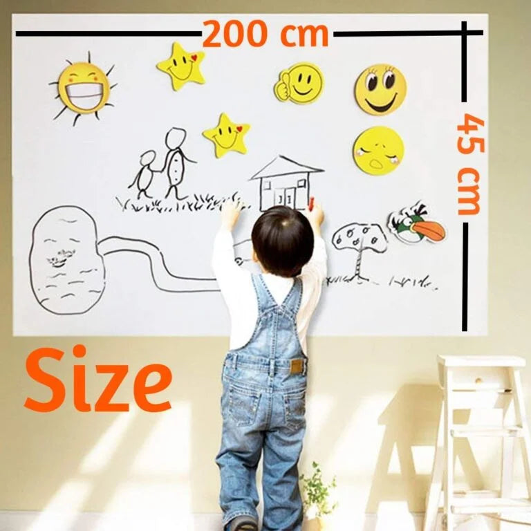 3134 45×200 CM Whiteboard Sticker for Wall (1.5×6.5 Feet) |