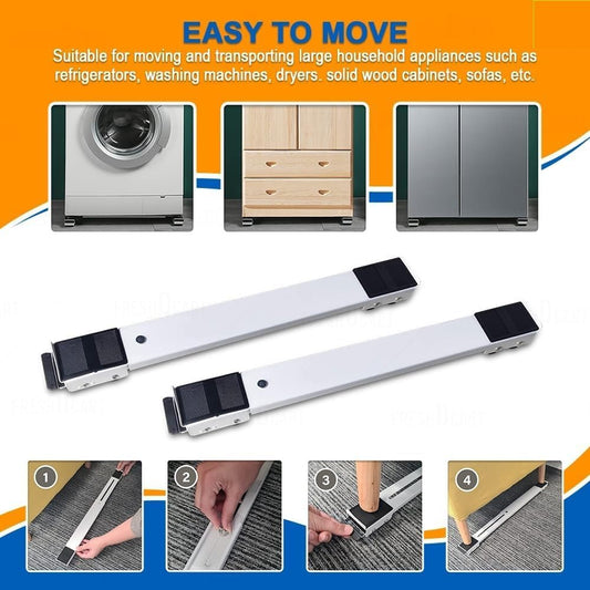 21333 Heavy Load Furniture Lifter Mover Tool Set — Adjustable Furniture Lifting Tool Rollers, Heavy-Duty Moving Slider Wheels for Washing Machines, Refrigerator, Sofa, Cupboard, Wardrobe