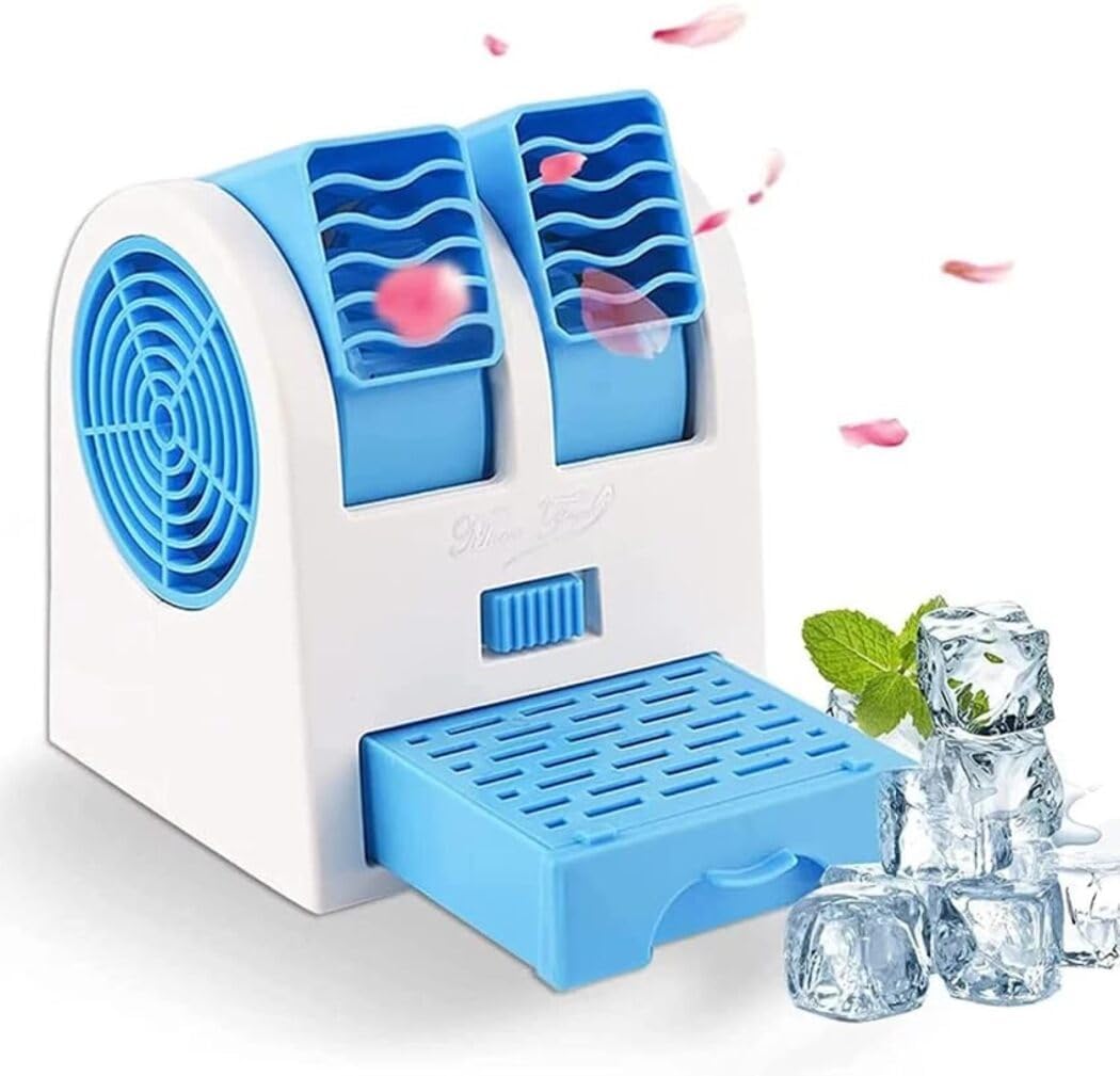 F001  Mini Air Conditioner & Humidifier | Portable Air Cooler Fan for Personal Space | Easy Way to Cool Any Space at Home or Office {Multicolor}