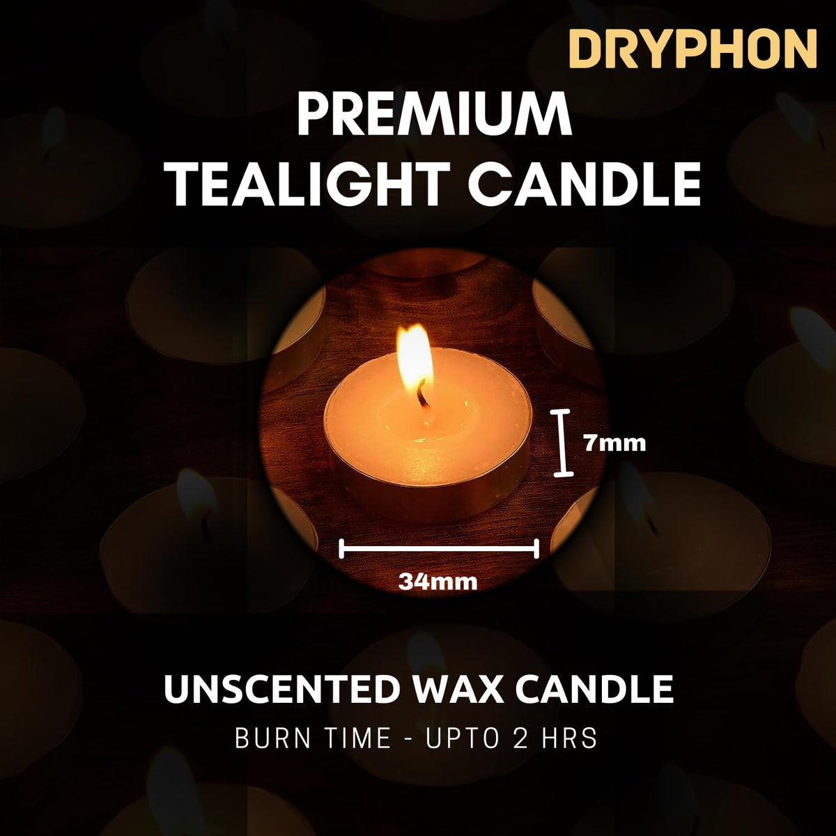 21353 Pure Source India Smokeless Unscented White Tea Light Candles (Set of 50)