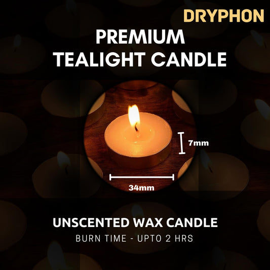 21353 Pure Source India Smokeless Unscented White Tea Light Candles (Set of 50)