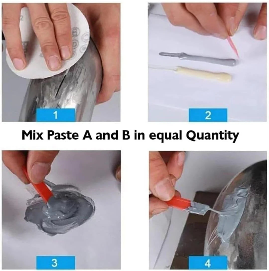 10819 Metal Repair Glue – Industrial Strength Epoxy Adhesive for Cracks, Leaks, Rust, & Metal Bonding |