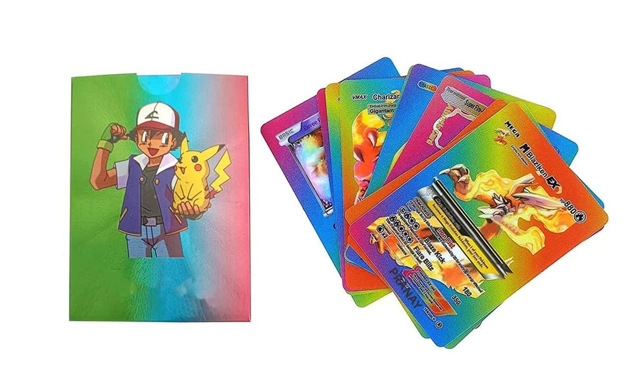 10077 Pack of 55 Golden & Siliver Pokeymon Cards – Rare Collection for Thrilling Battles