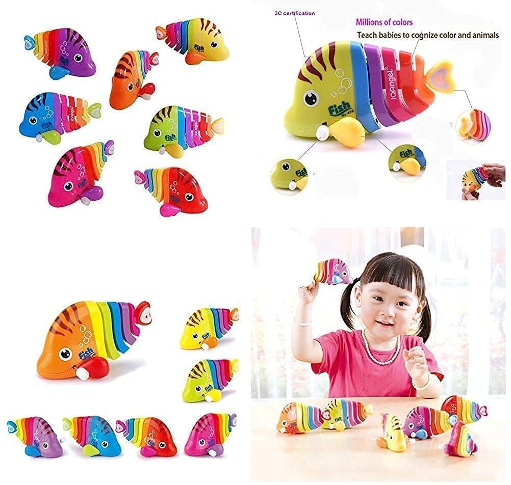 6637 Colorful Movable Animal Fish Toy/Toy for Toddlers/Gear Wind Up Fish Toy for Girls & Boys || Crawling Toys for Birthday Gift - Multicolour