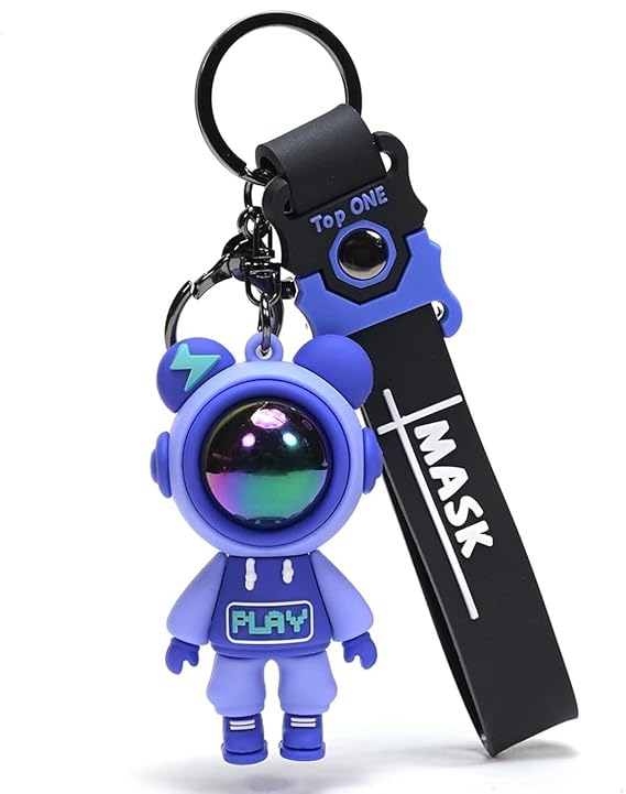 20389 Astronaut Space 3D Silicone Rubber Keychain with amazing belt or ribbon
