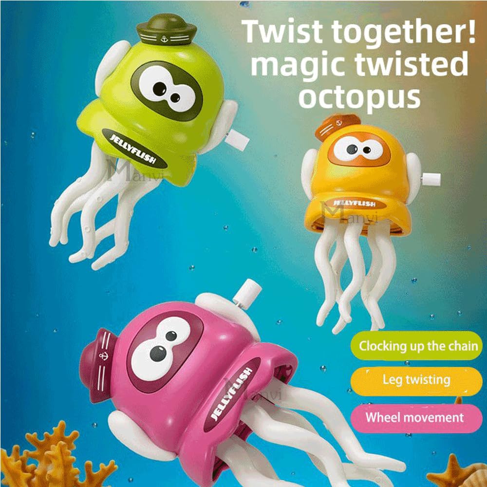 20565 Jelly Fish Wind up Toy Cartoon Clockwork Octopus Figure Party Favors for Children Gifts Red|Other Educational Toys {Random Design}