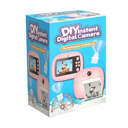 20587 Kids Instant Print Camera for Children | DIY Thermal Printing Digital Camera with Color Pens & Paper Rolls