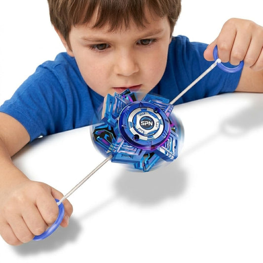 20948 Hand Pull Gyro Spinner for Kids | High Speed Flying Spinner with String Launcher | Stress Relief Rotating Spin Toy