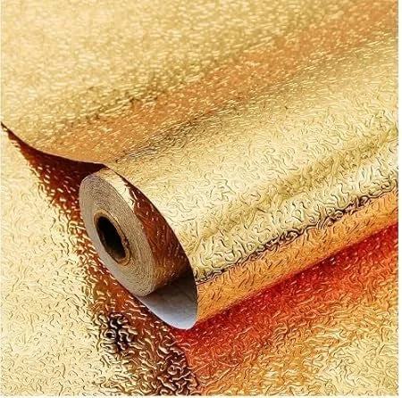 2588 Golden Curly Kitchen Shelf Adhesive Sheets, Kitchen Stickers for Wall, Waterproof Wallpaper