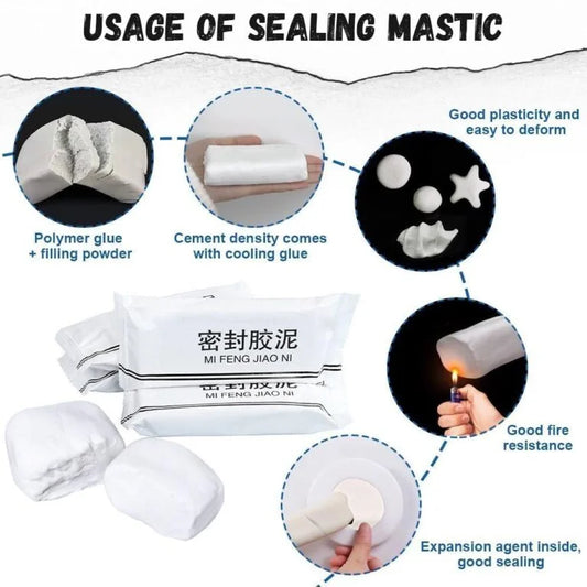MF JN-22 Waterproof Sealant Clay, Sealing Glue for Leaks, Air Tight, White Sewer Mending, Cracks, Gaps & Voids Around Windows