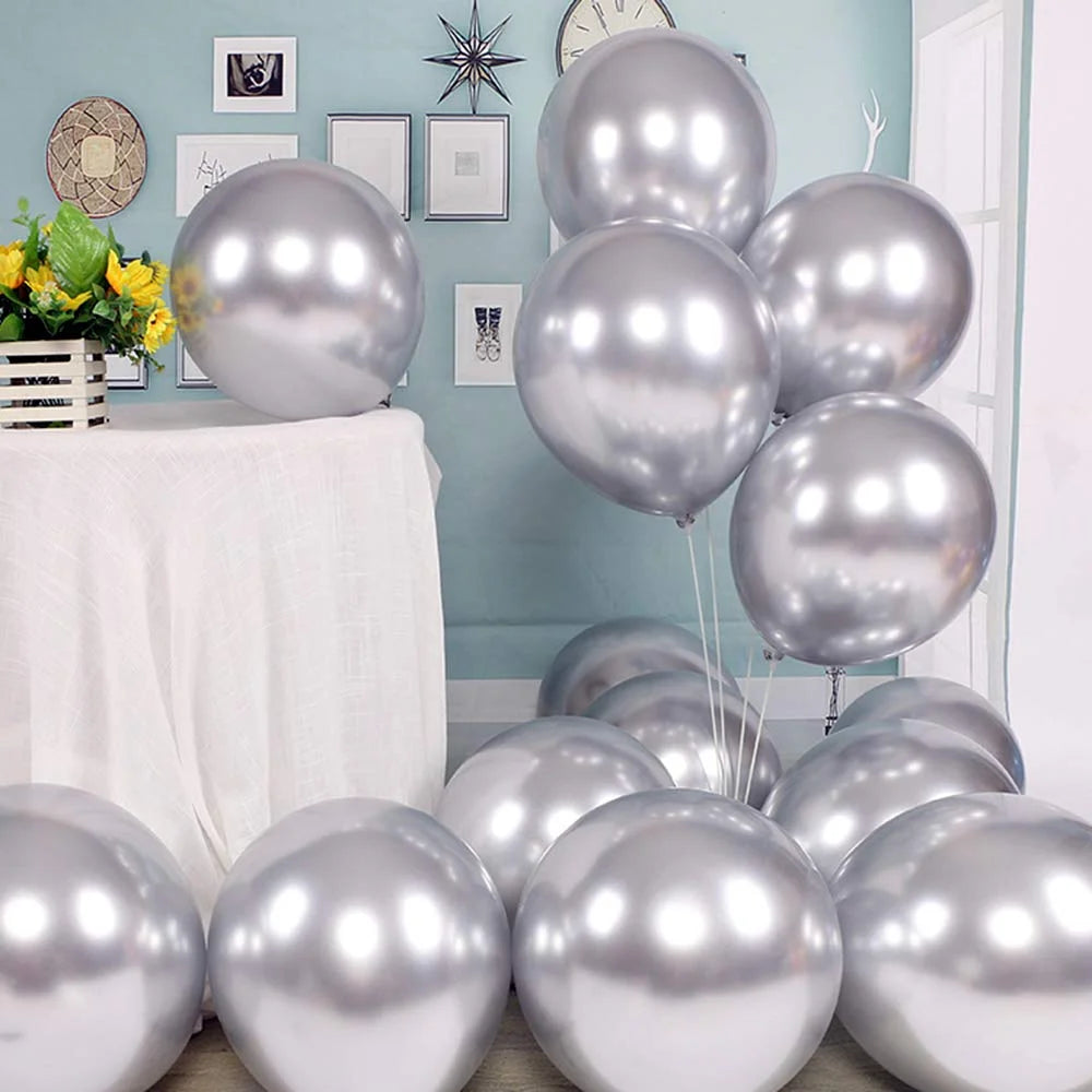 2034 (50 Pcs) Silver Metallic Balloons
