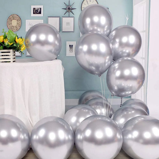2034 (50 Pcs) Silver Metallic Balloons