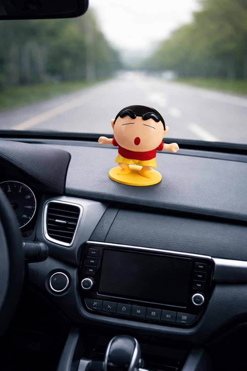 008 Shin-chan Dancing Action Figure with Clockwork – Funny Anime Toy, Moving Head & Arms, Cute Desk Decor, Car Dashboard Ornament, Collectible Gift for Kids {Random Design}