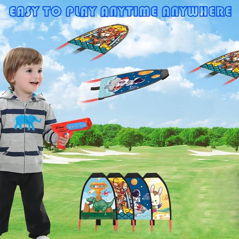 82276 Kite Launcher Toys, Kites for Children Kids with Catapult Gun, Funny Beach Kite Toy Outdoor Toys
