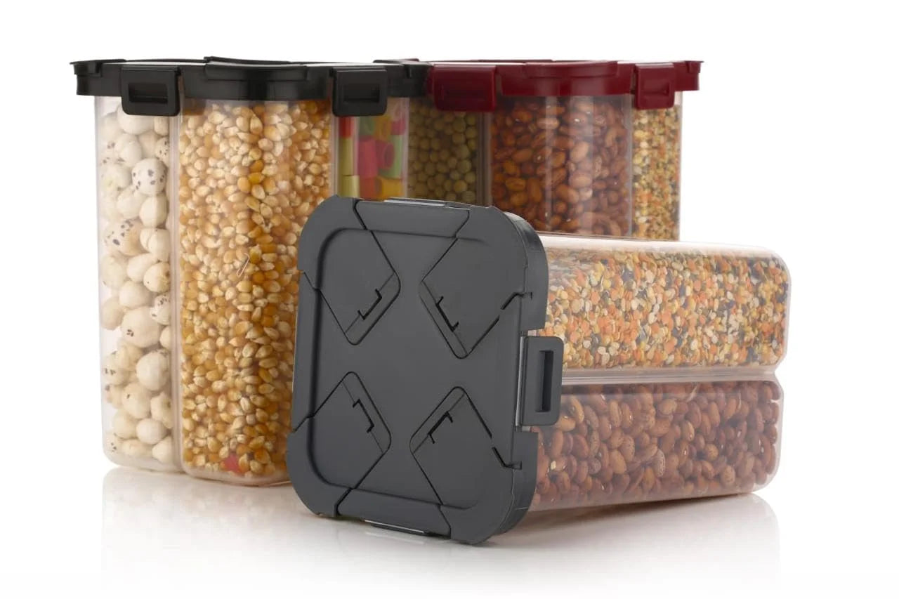 10448 2000ml Airtight 4 Compartment Food Storage Box – BPA-Free Plastic Container for Kitchen, Pantry & Fridge