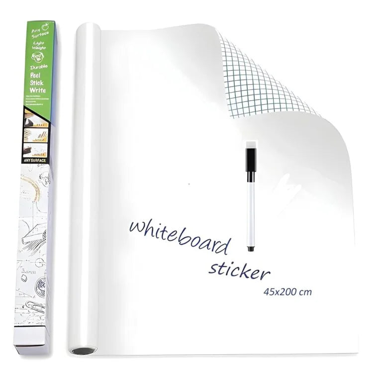 3134 45×200 CM Whiteboard Sticker for Wall (1.5×6.5 Feet) |