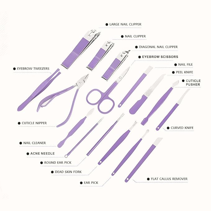 21074 16 In 1 Manicure Kit Professional Nail Kit For Pedicure & Manicure, Pedicure Tools With Toenail Clippers