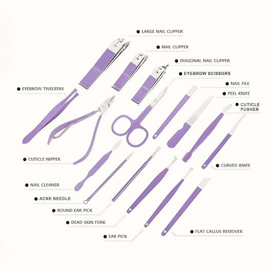 21074 16 In 1 Manicure Kit Professional Nail Kit For Pedicure & Manicure, Pedicure Tools With Toenail Clippers