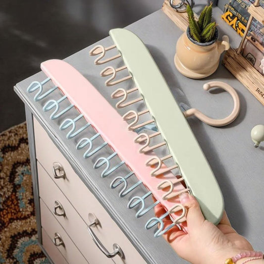 20554 Hanger for Closet, Multifunctional Belt, Tie and Bra Holder, Space Saving Wardrobe Organizer, Compact Storage Design, Multi Color