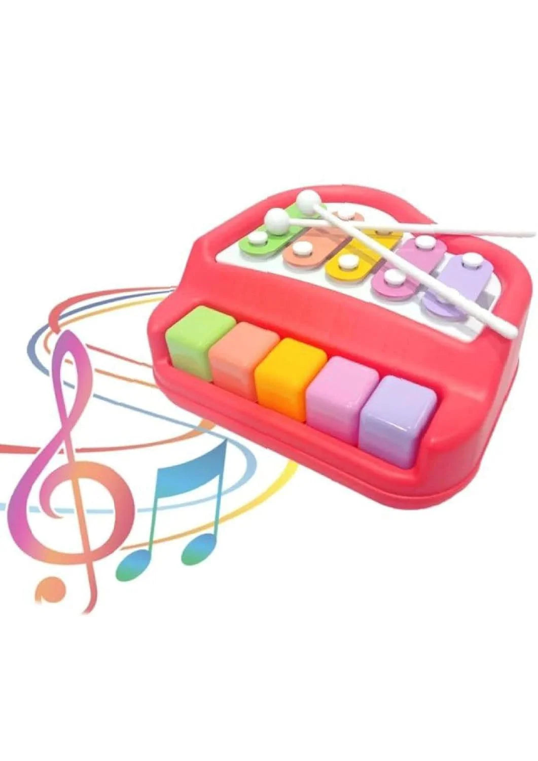 20090 2 in 1 Mini Piano and Xylophone Toy with Colorful Keys