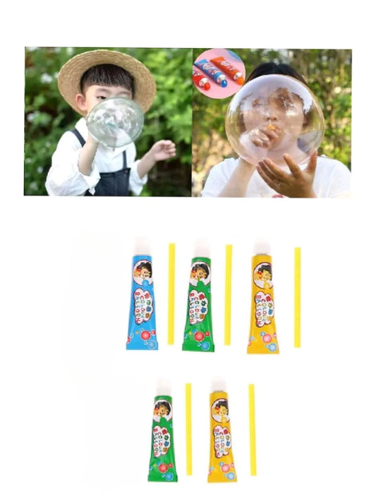 0720-E {pack of 20} Blow Bubble Balloon with Straw , Party Birthday Gift, Great Original Bloonies Bubble Making Tubes, Bubbles DIY Crafting Childhood Nostalgia Toy