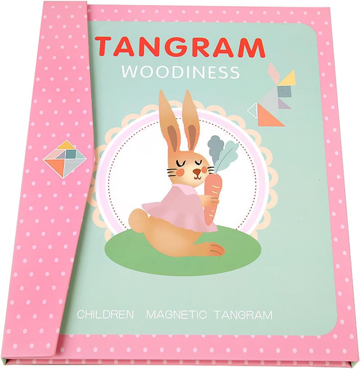 20329 Wooden Tangram Puzzle, Magnetic Tangram Puzzle for 3+ Years Old Boys and Girls {Pink / Bleu}