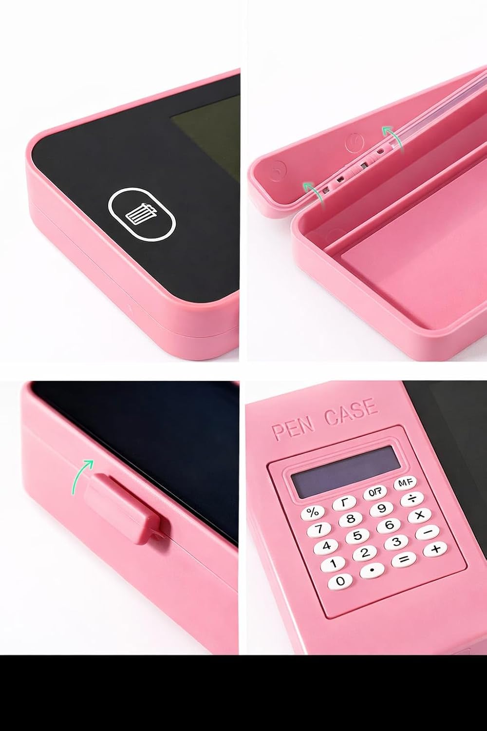 BB210 LCD Writing Tablet Pencil Box, Drawing Board Case with Erase Button, Magic Storage for Stationery, Random Colour (LCD Pencil Case with Calculator)