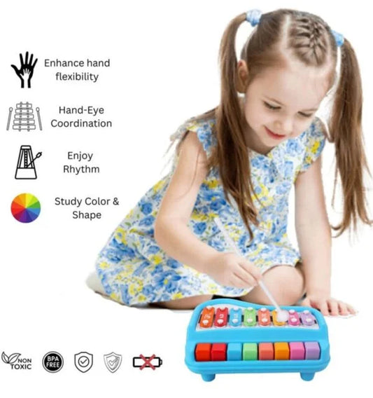 FZ0106 Piano Xylophone Toy for Toddlers, 8 Multicolored Key Keyboard Xylophone Piano