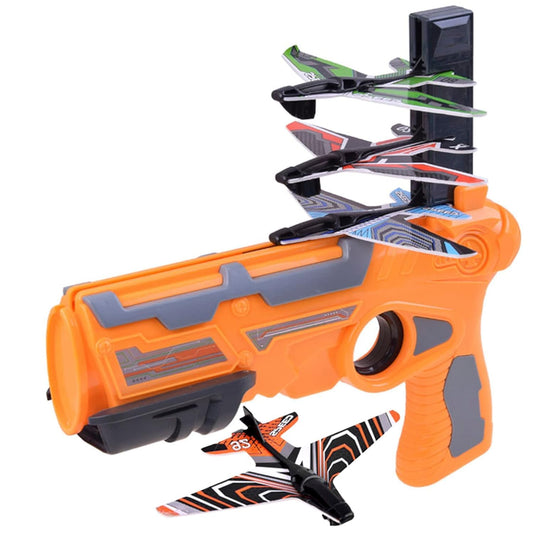 20521 Air Gun Toy with 4 Glider Aircraft Foam Bullets, Gun Toy Pistol for Boys Kids for Shooting | Best Gift for Boys Kids Children for Indoor & Outdoor Sports