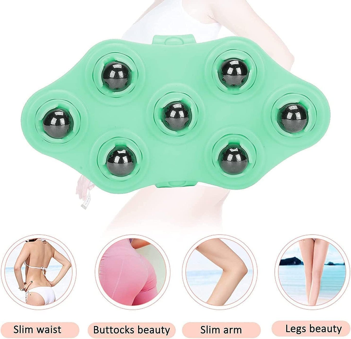 10398 Palm Shaped Massage Glove, a portable manual massager with 7x 360-Degree magnetic roller balls for a deep tissue massage